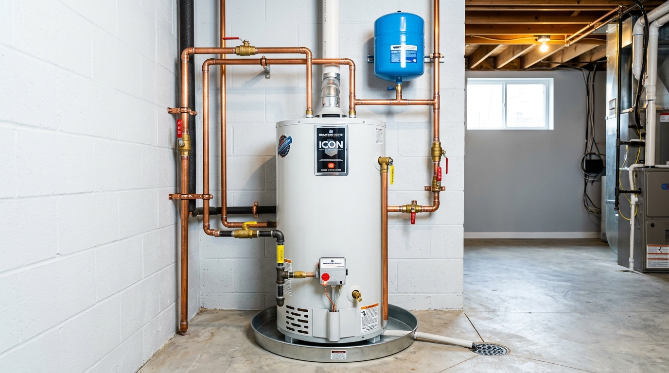 New energy-efficient storage tank water heater installation in Brighton